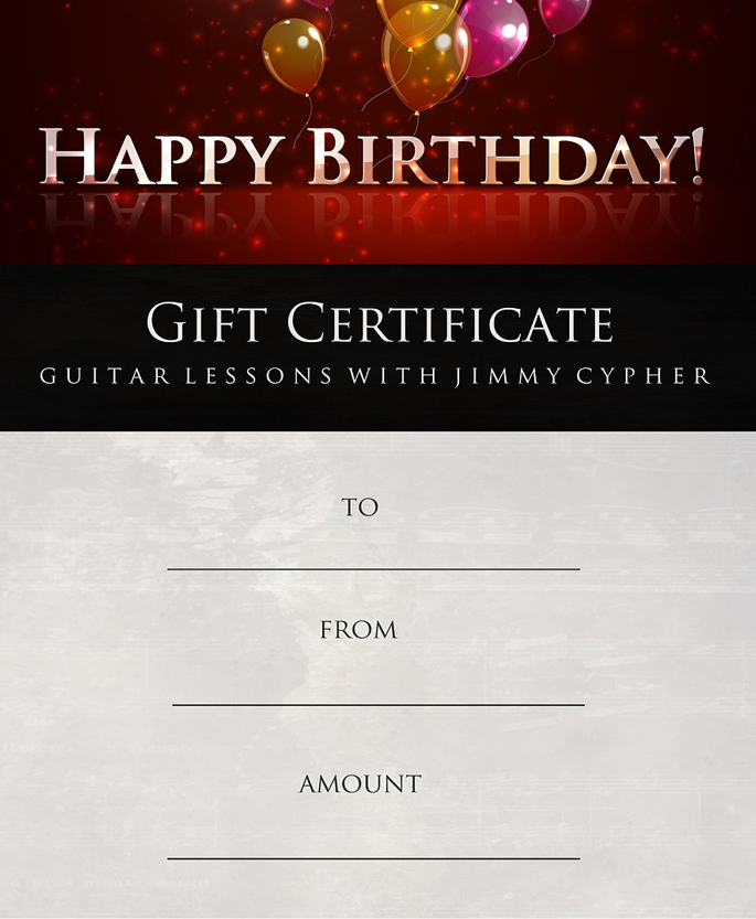 birthday gift guitar lessons